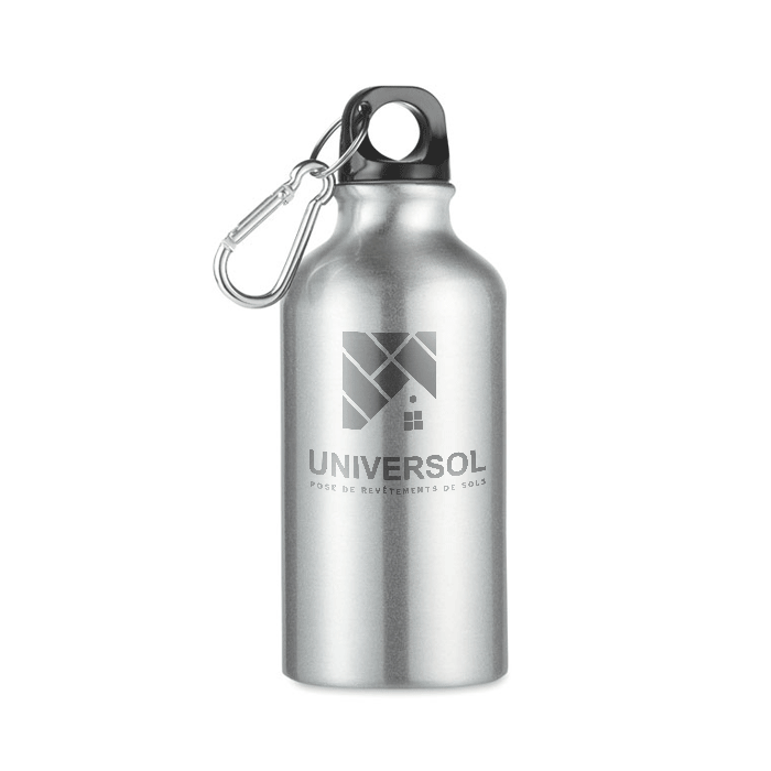 Aluminium fles met karabijnhaak 400 ml - Zandhoven