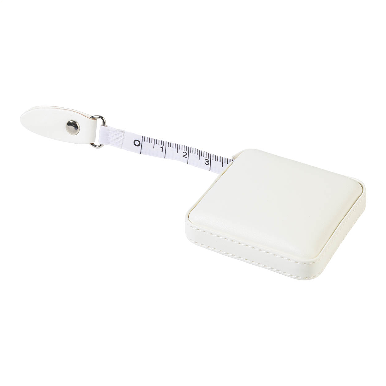 Siluette vierkant lintmeter met gerecycled PU-hoes, 1,5 m, met logo
