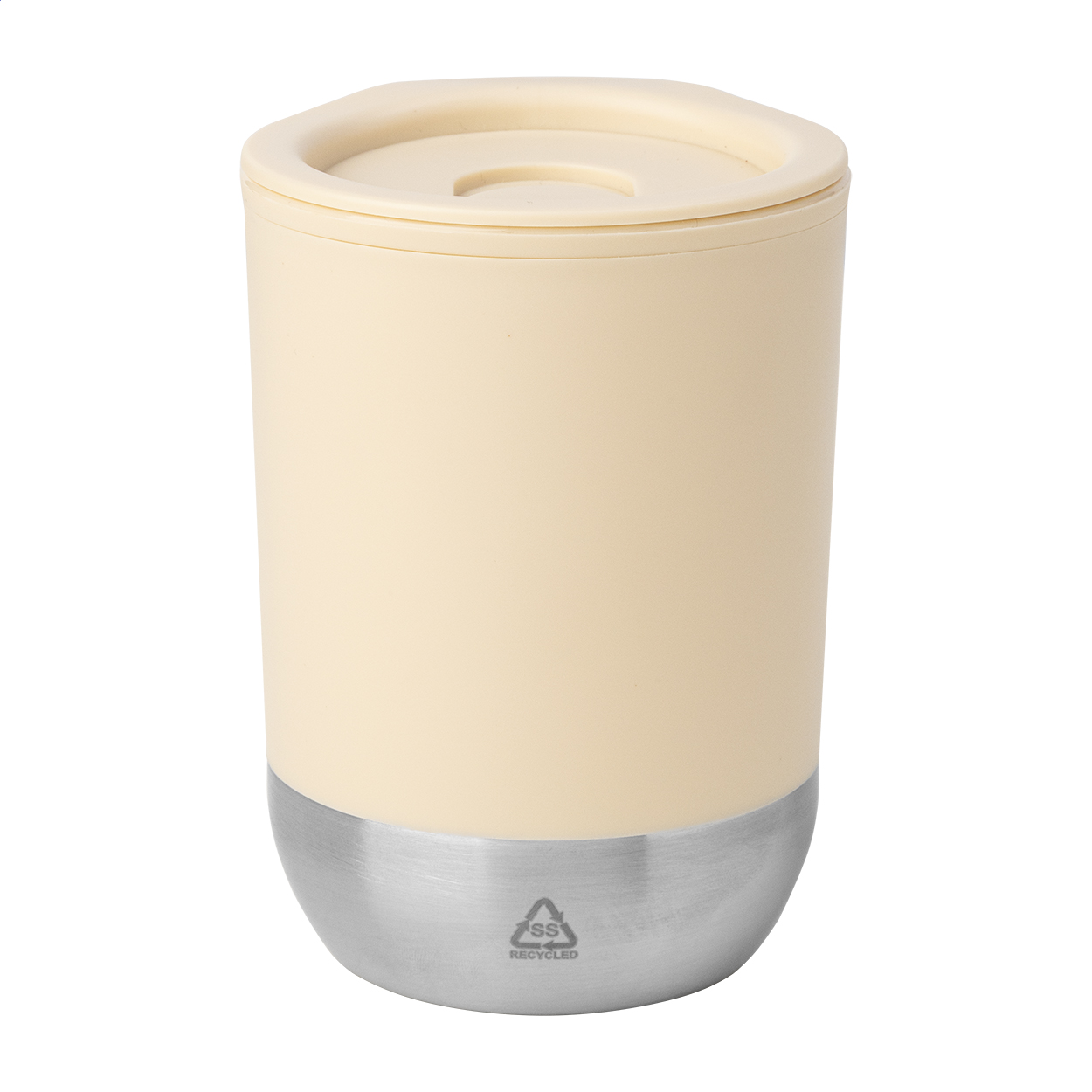 Ferry thermobeker van PP met gerecyclede RVS voet, 300 ml, met uw logo
