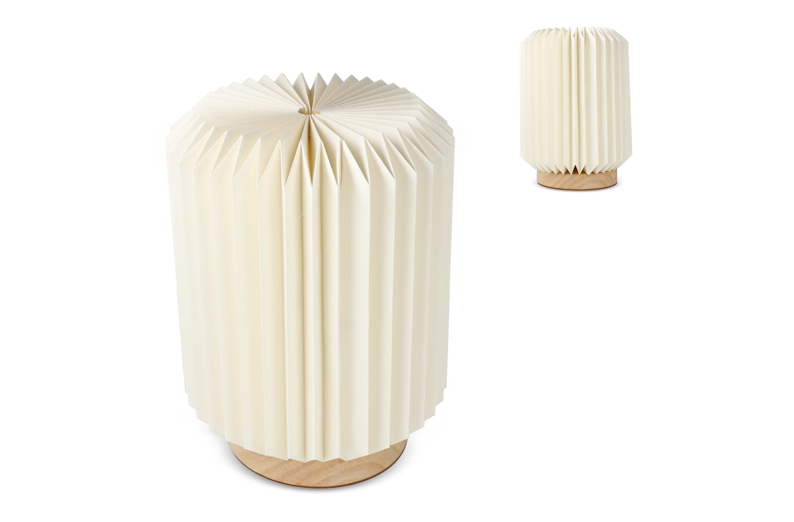 Luxe Vouwbare Papierlamp op Houten Basis - Lievegem
