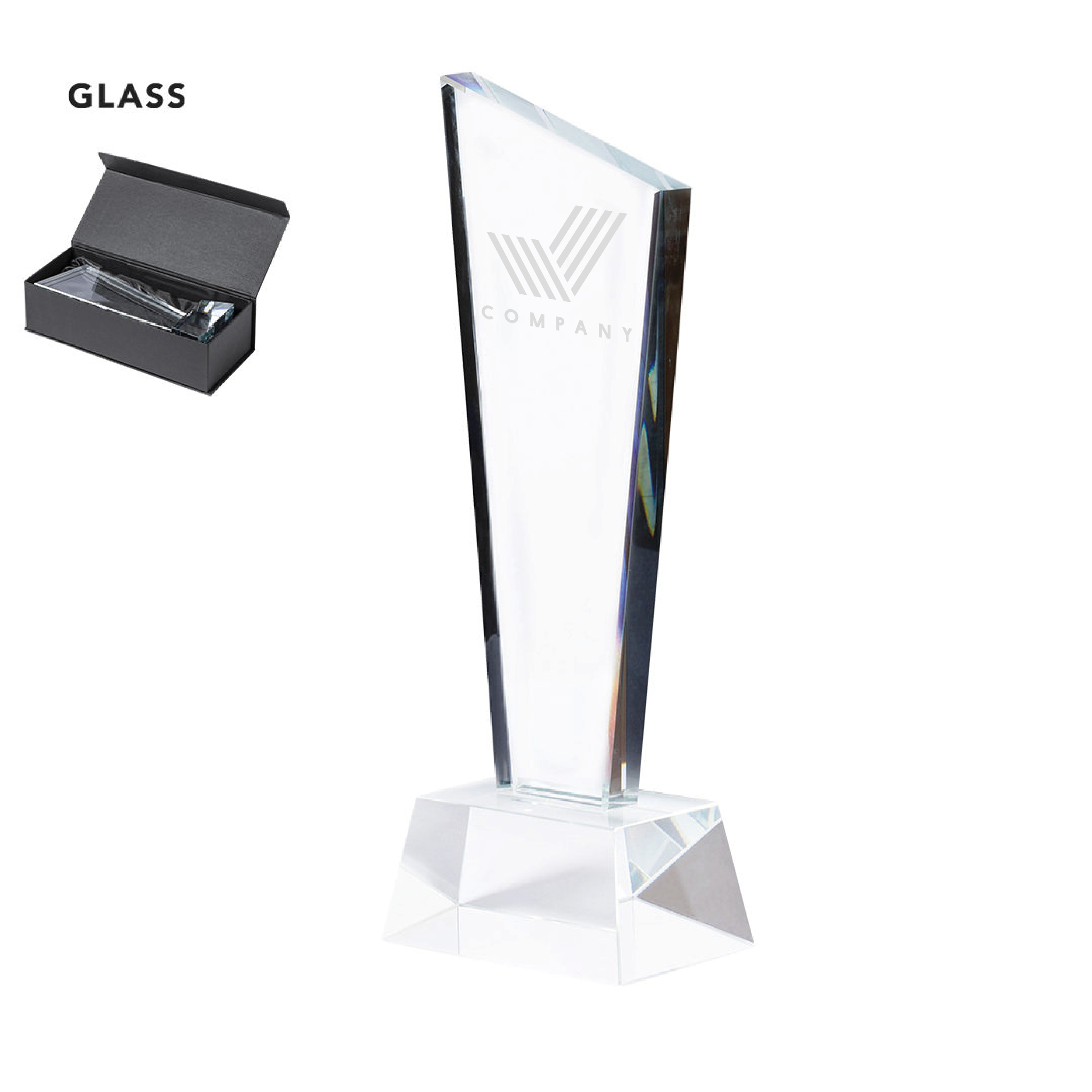 Glazen Trofee met Lasergravure - Herentals