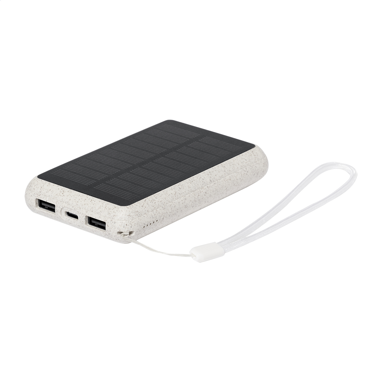 Surum powerbank van ecologisch tarwestro met 5000 mAh en uw logo bedrukken met logo