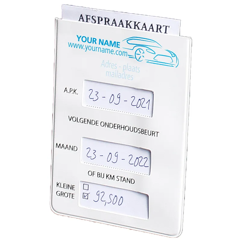 Afspraakkaart omslag met 3 vakken - Bocholt