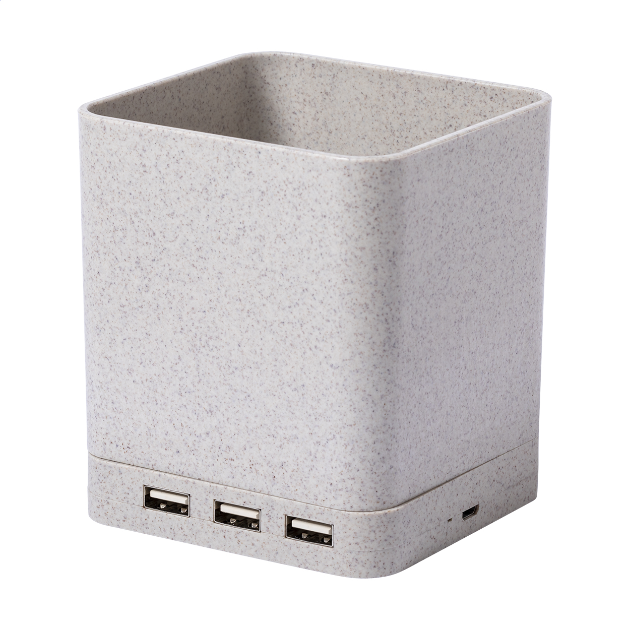 Ampdesk multifunctionele pennenhouder met draadloze lader en USB-hub bedrukken met logo