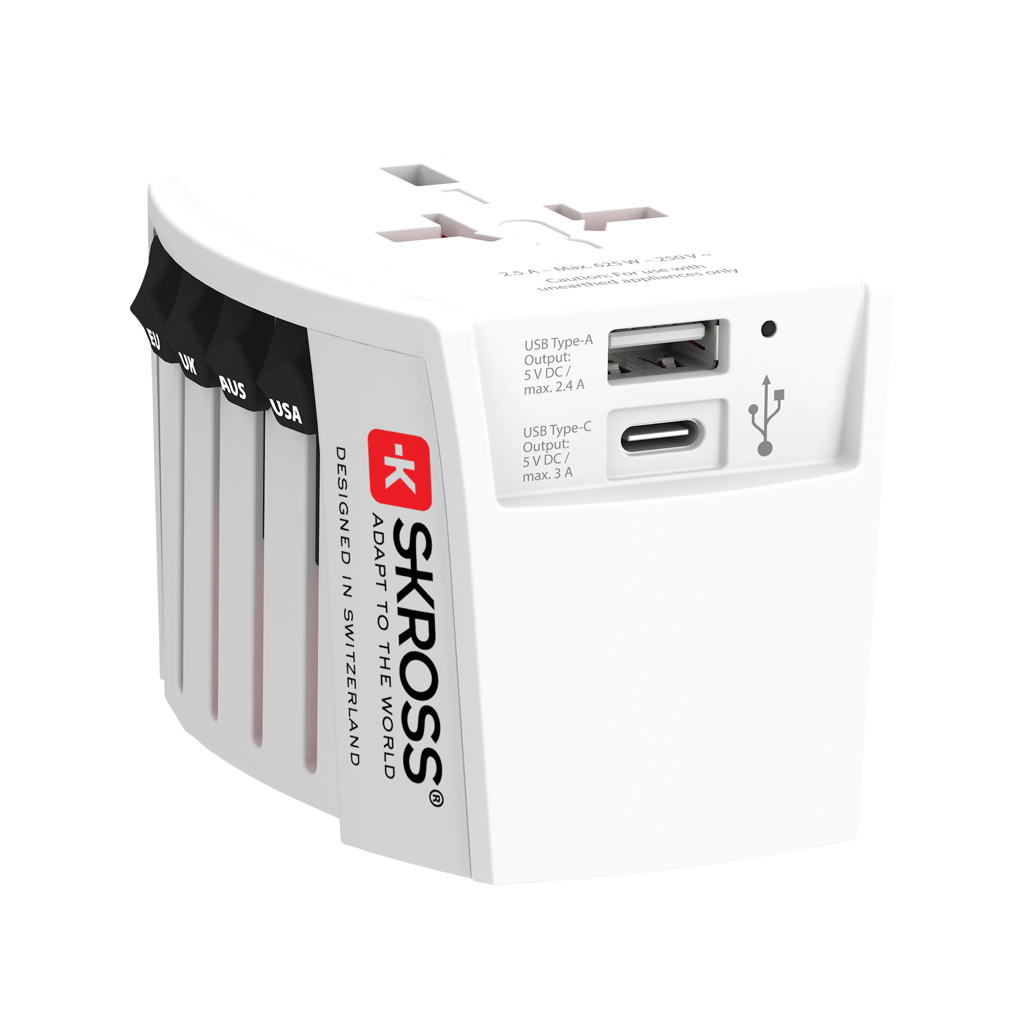 Wereld Reisadapter met USB A en C - Aalter