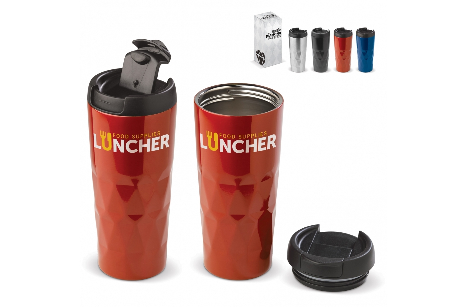 Thermos mok diamant patroon 450ml - Galmaarden