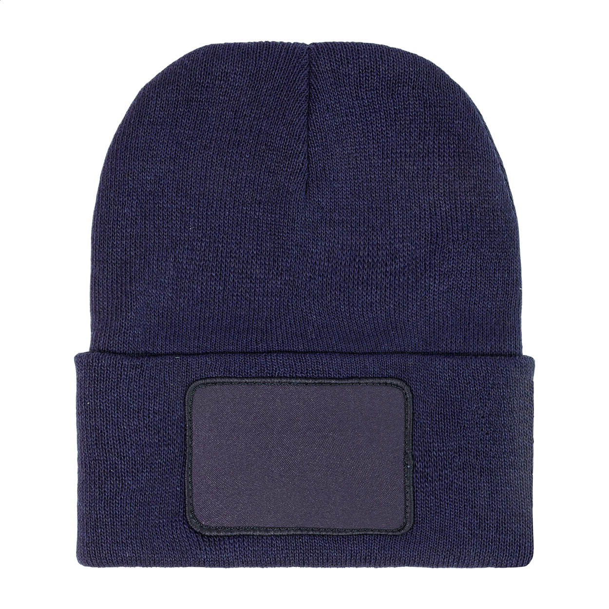Patchie muts van RPET-polyester met omslag en grote bedrukbare patch