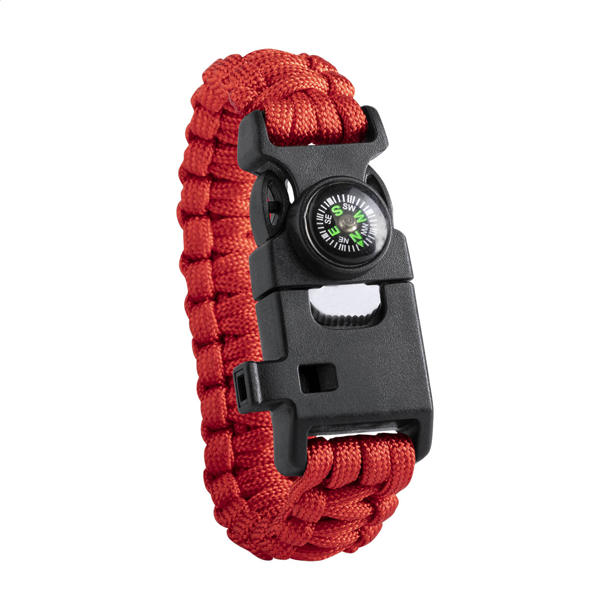 Peary survivalarmband van paracord met kompas, fluitje en vuurstarter