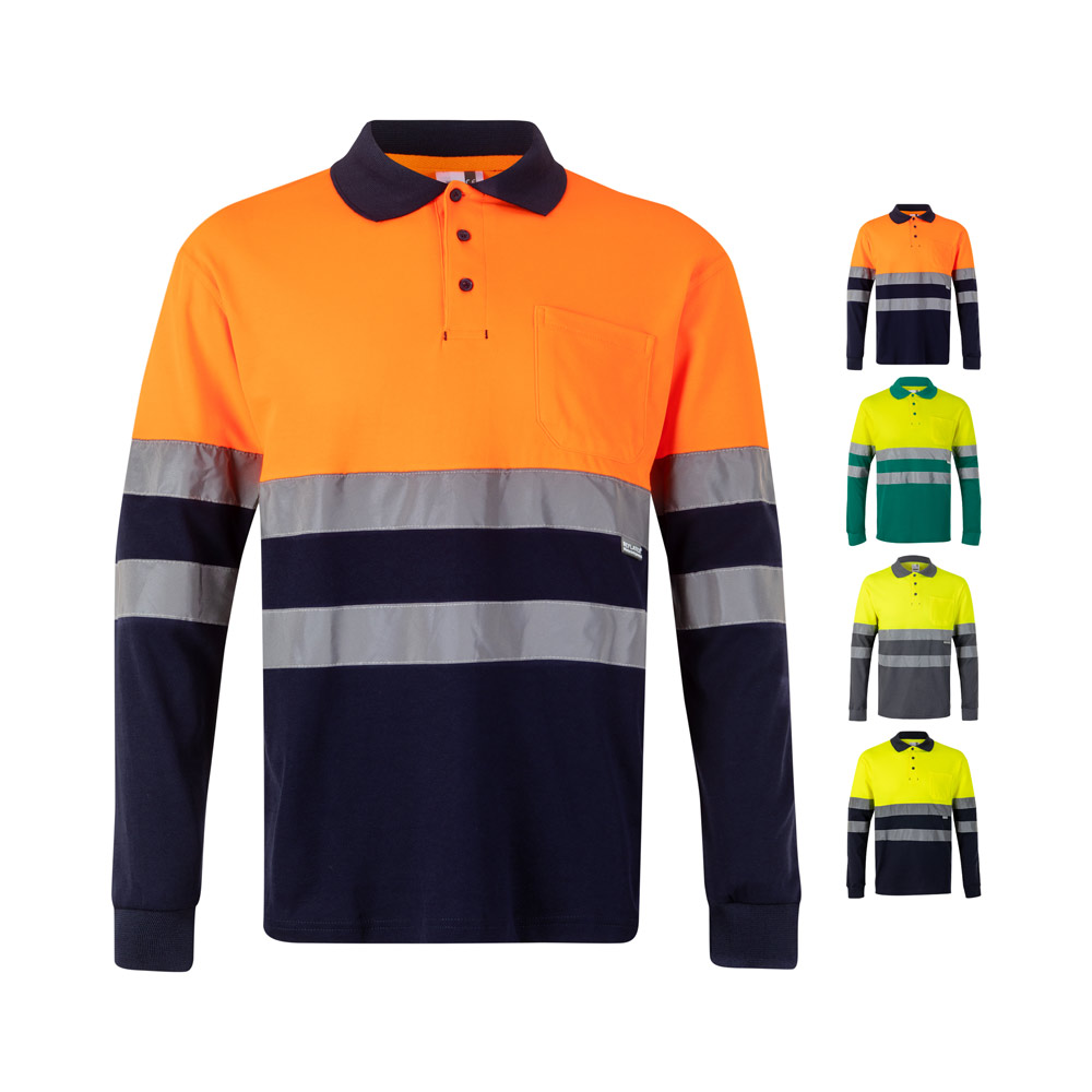 Reflectieve Piqué Polo met Lange Mouwen - Drogenbos