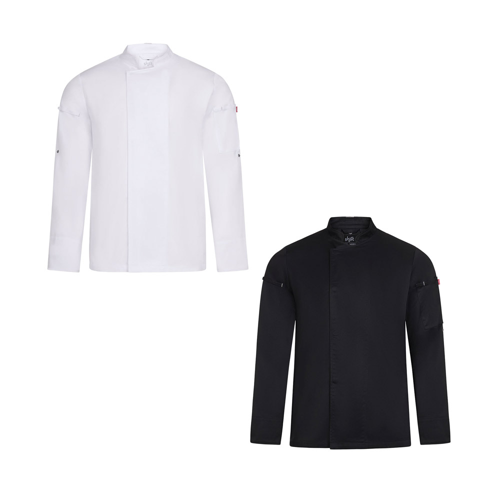 VL AGNI. Unisex keukenjas (190 g/m²) van katoen (35%) en gerecycled polyester (65%)