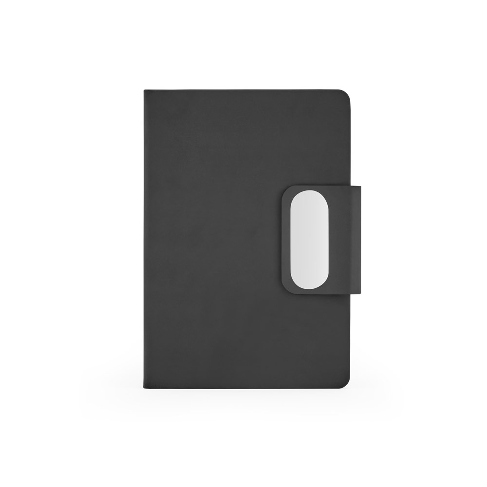 GARRETT. Set bestaande uit 1 balpen en 1 notitieblok, gemaakt van PU en roestvrij staal