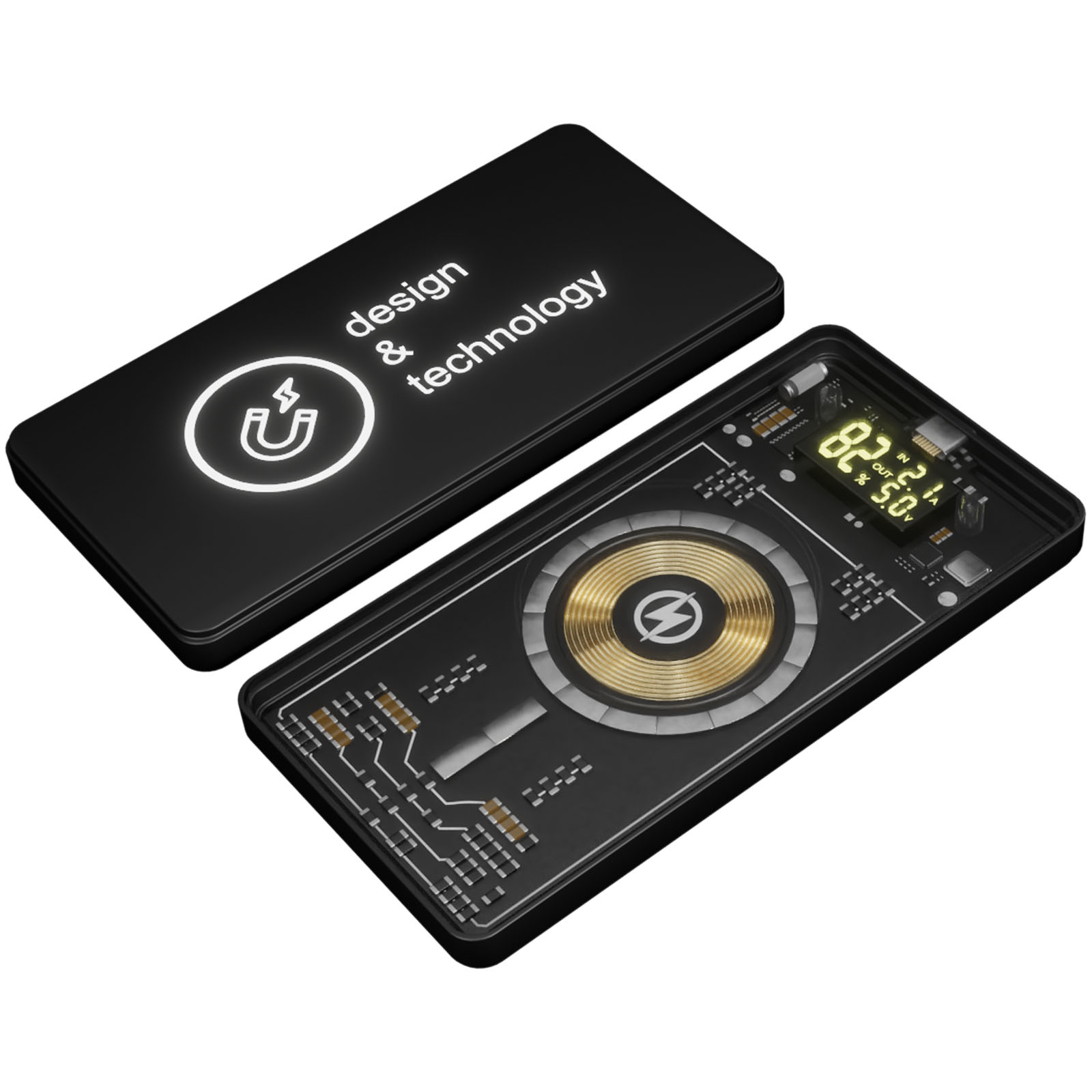 Magnetische 5000 mAh Powerbank met Draadloos Opladen - Laakdal