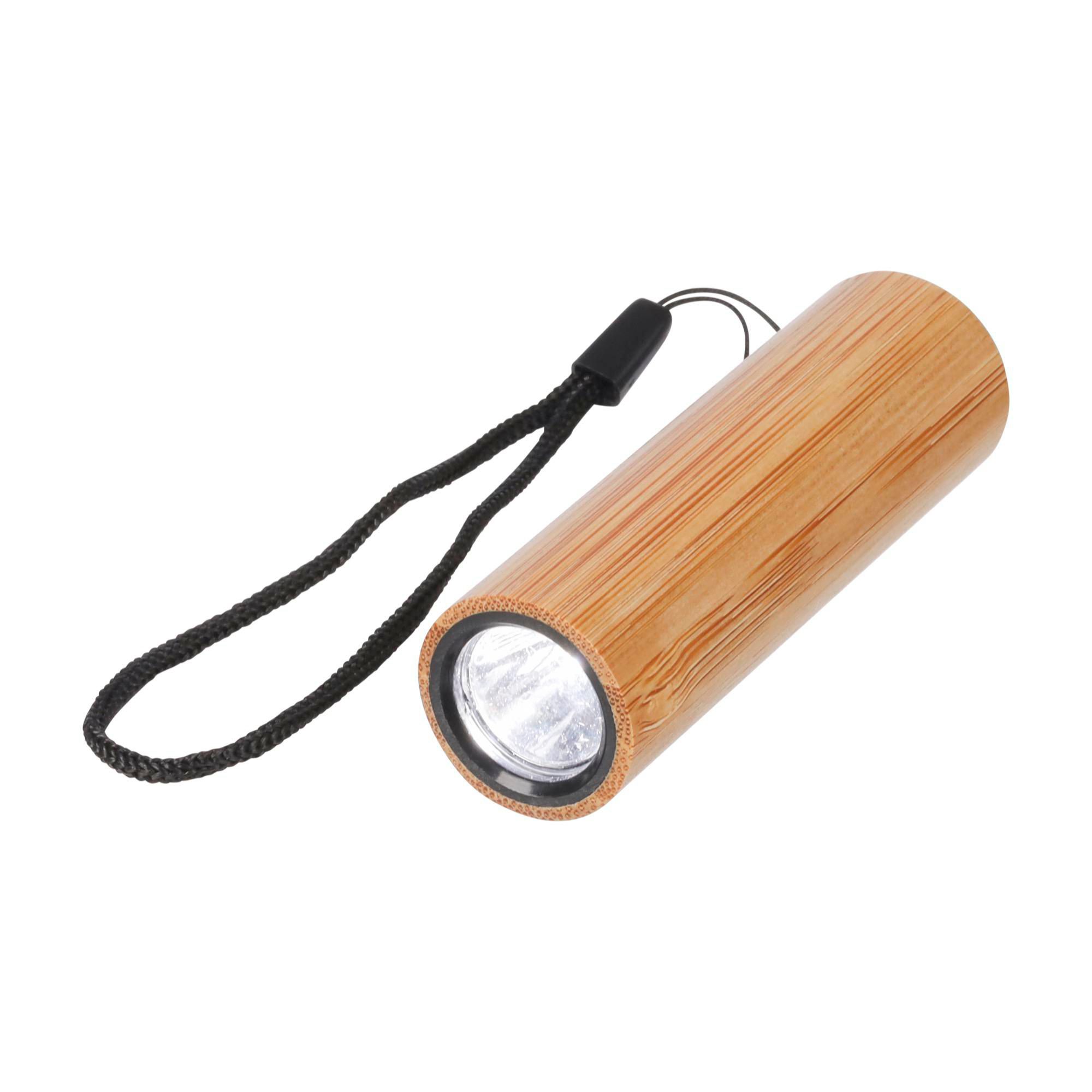 Bamboe Oplaadbare Zaklamp - Houthalen-Helchteren bedrukken met logo