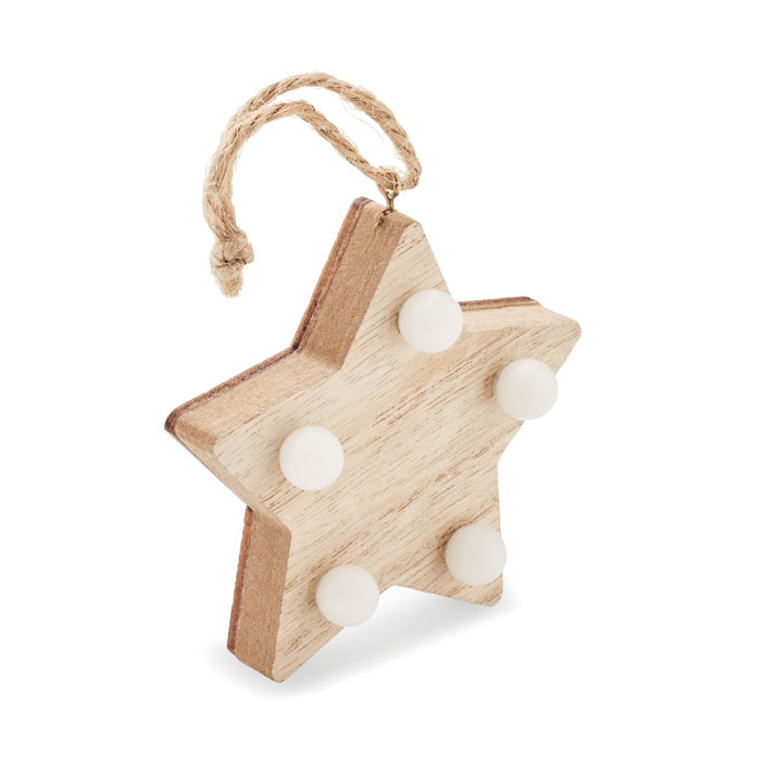 Houten Ster Met LED Verlichting - Lichtervelde