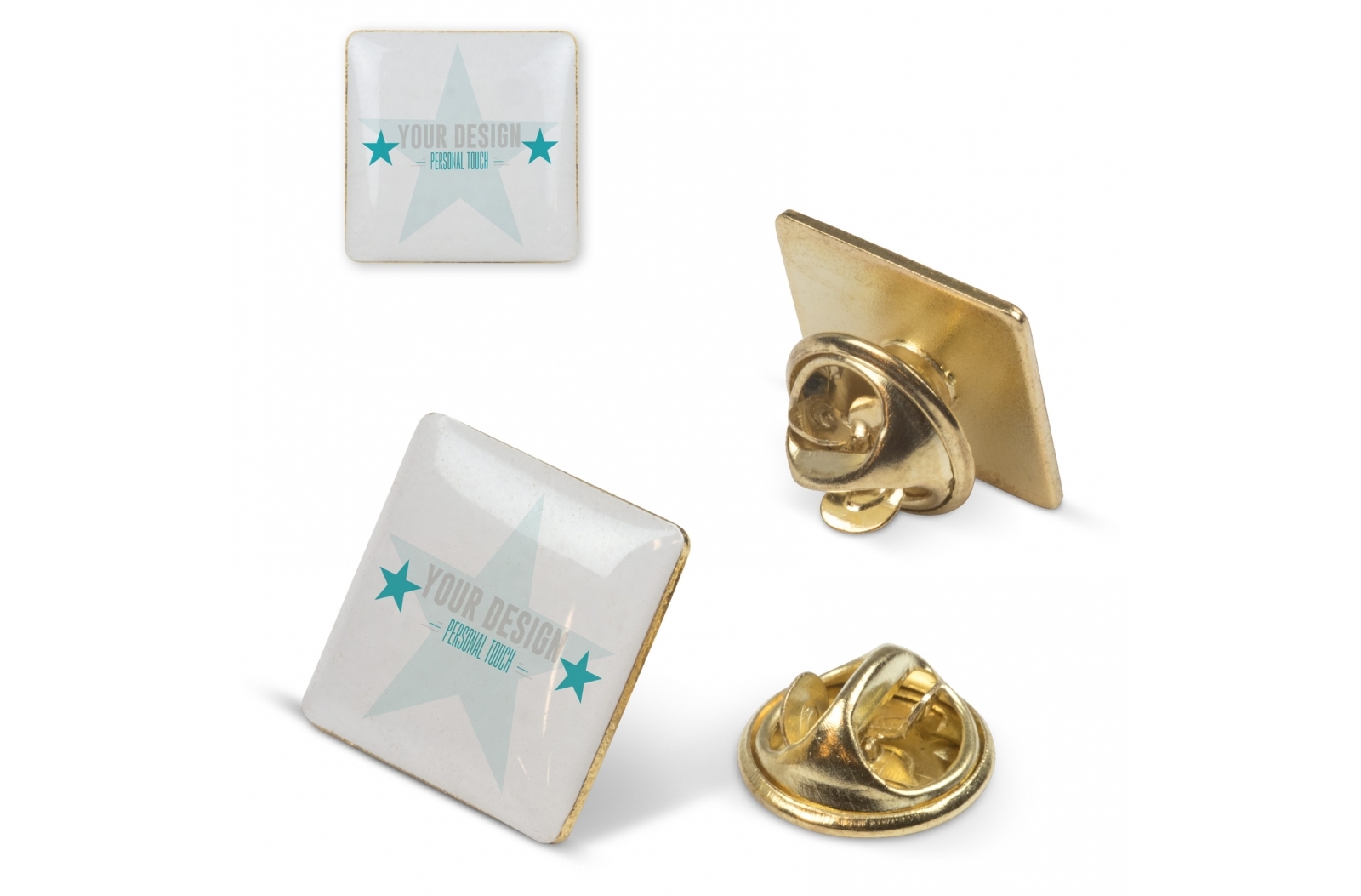 Vierkante Metalen Badge - Bree