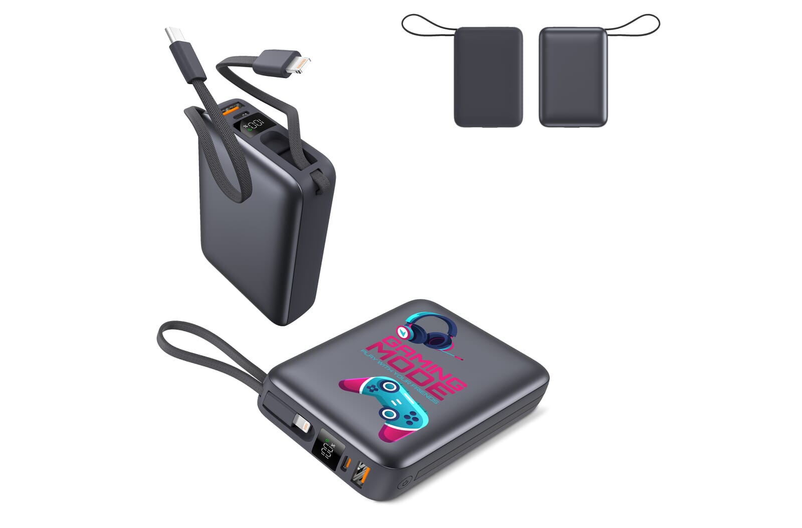 Nova Powerbank 22.5W Power Delivery met ingebouwde kabels 20000 mAh
