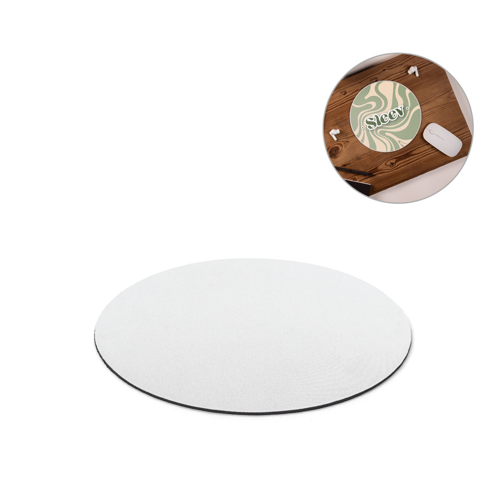 BLAIR ROUND. Ronde muismat met rubberen basis bedrukken met logo