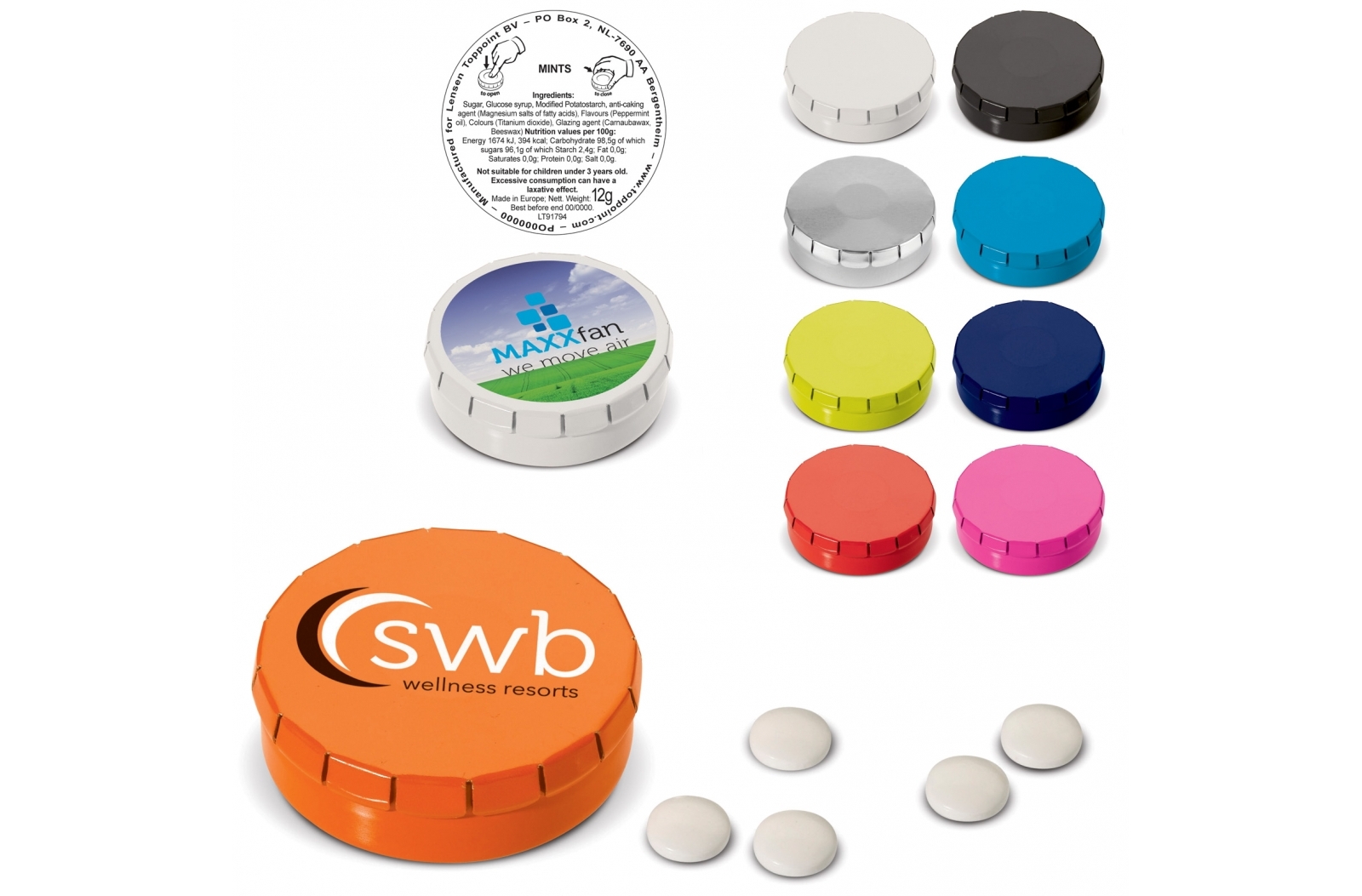 Pepermuntdoosje Klik en Verfris - Veulen bedrukken met logo