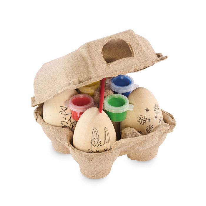 Houten eieren schilder set - Zwalm