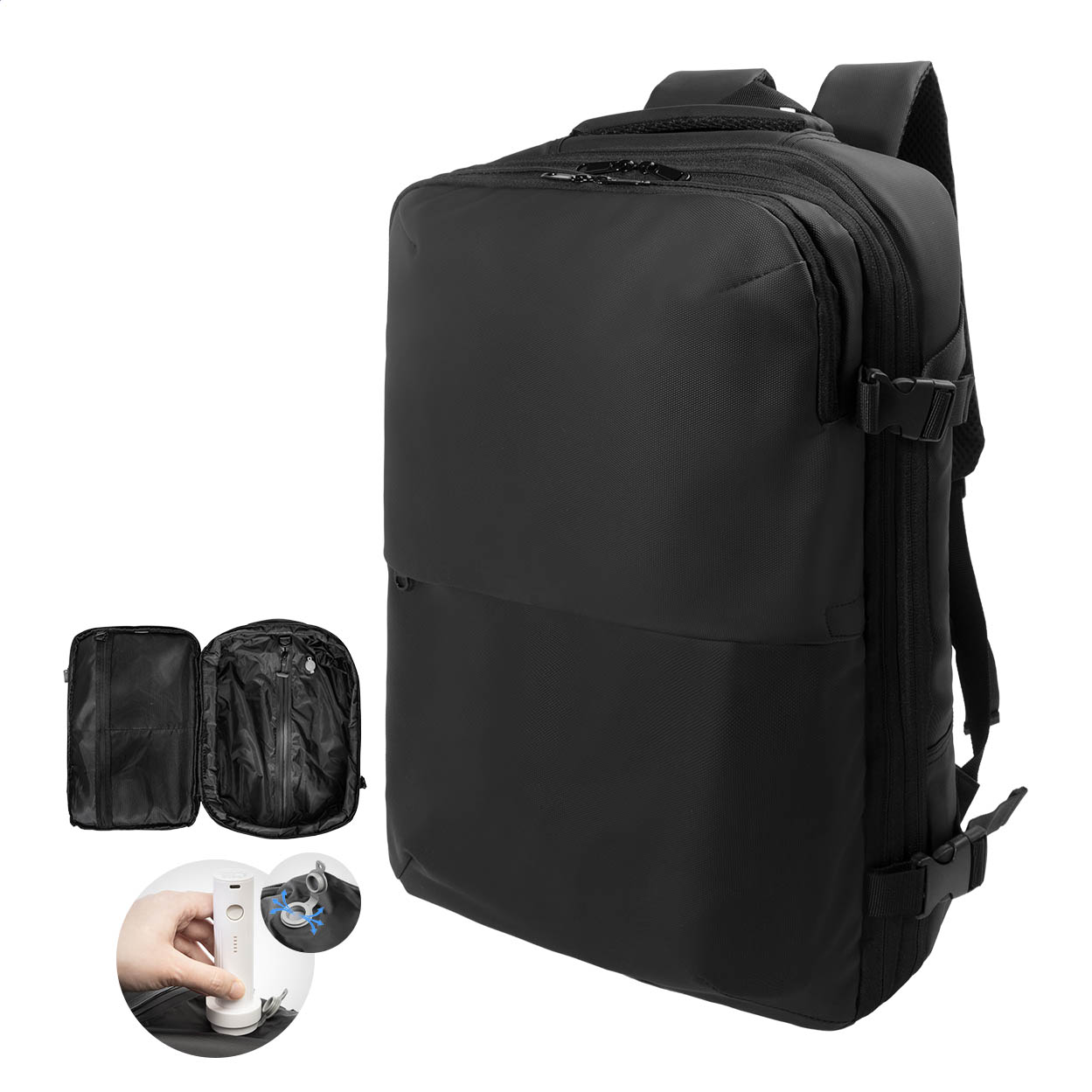 AeroBack waterdichte vacuüm compressierugzak met laptopvak en logo bedrukken met logo