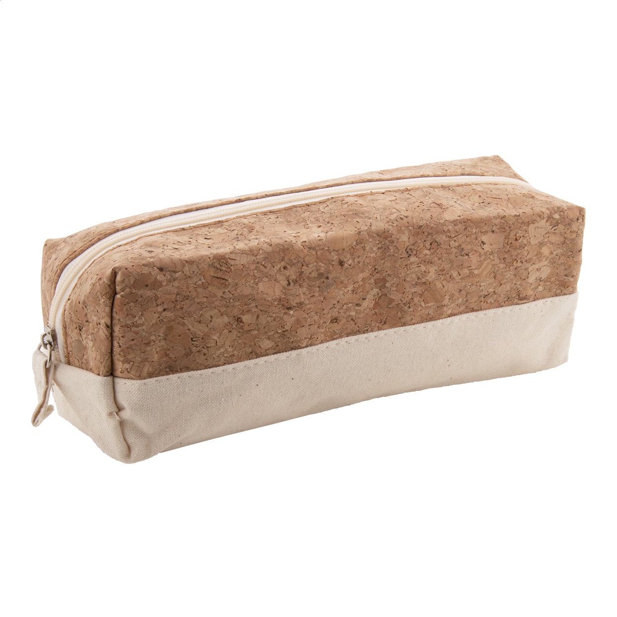 Cobid etui van natuurkurk en katoen met rits en logo bedrukken met logo