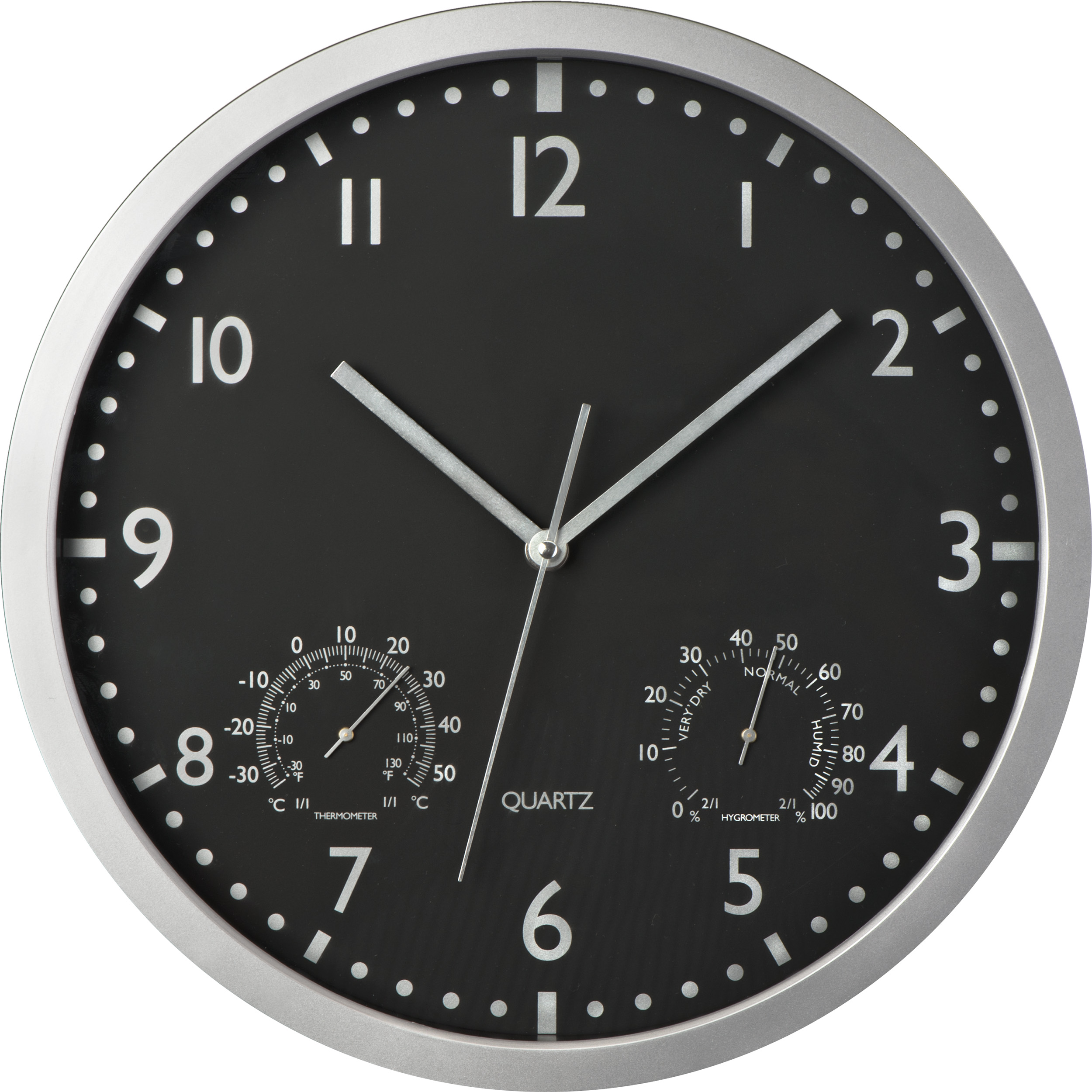 Klassieke Muurklok met Hygrometer en Thermometer (35 cm) - Lendelede