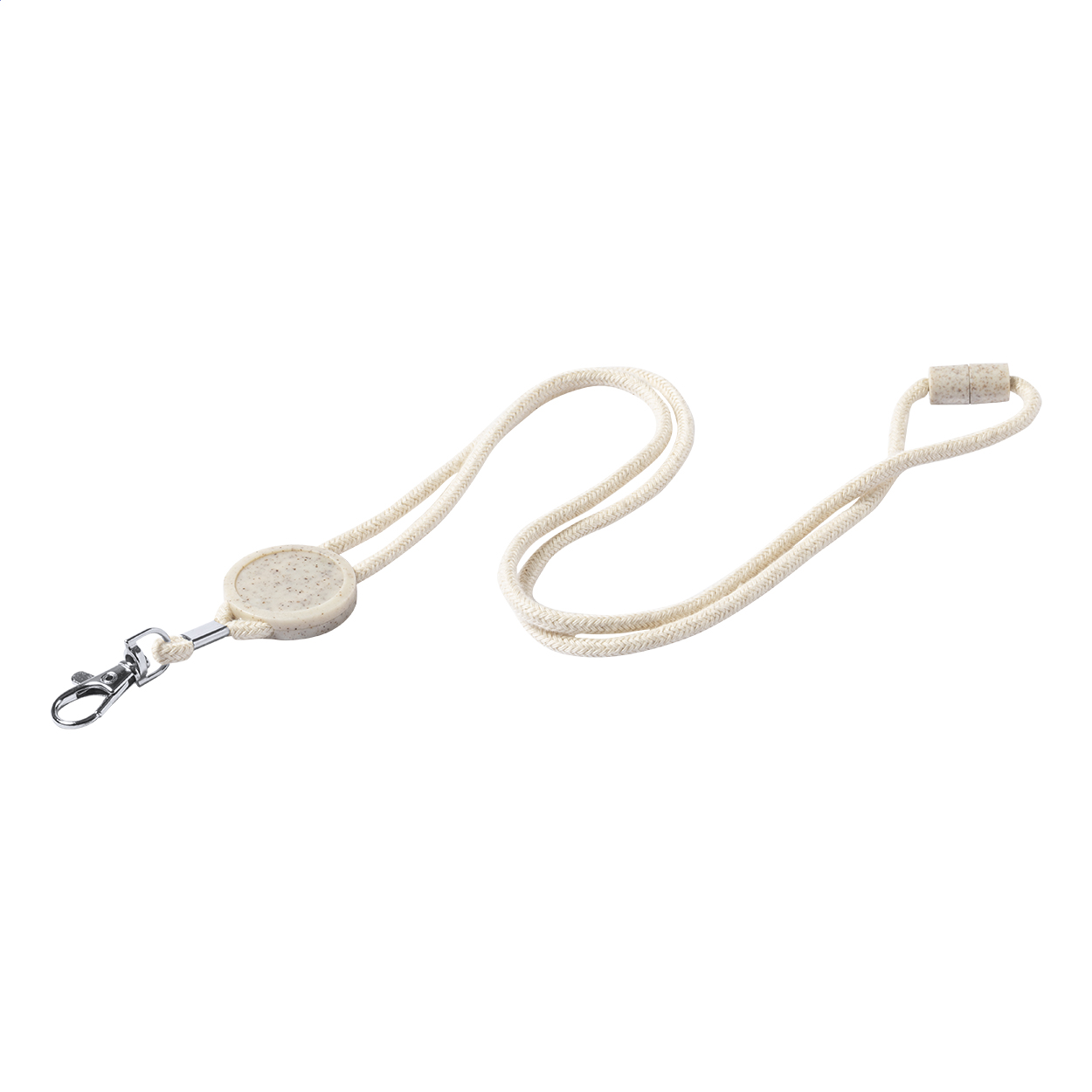 Strico katoenen lanyard met rond tarwestro-label voor epoxy doming bedrukken met logo