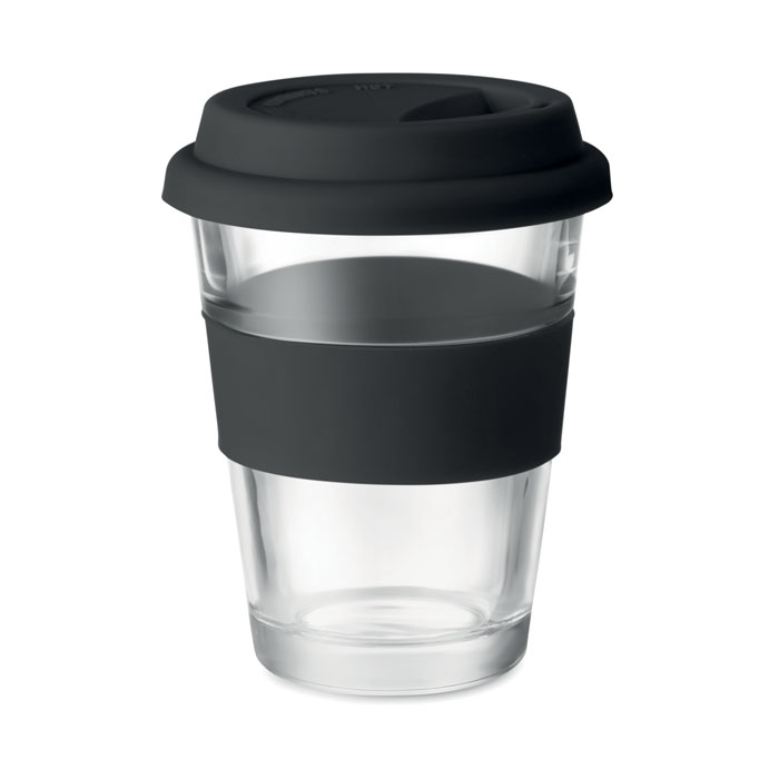 Glazen Tumbler met Siliconen Deksel - Zwijnaarde