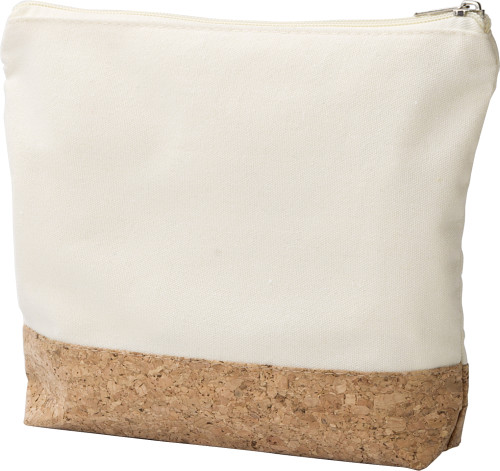 Katoenen Make-up Tas met Kurkdetails - Afsnee