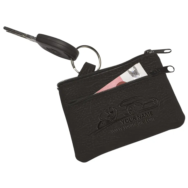 Alcantara Sleutel Etui Dubbele Rits - Schoten bedrukken met logo