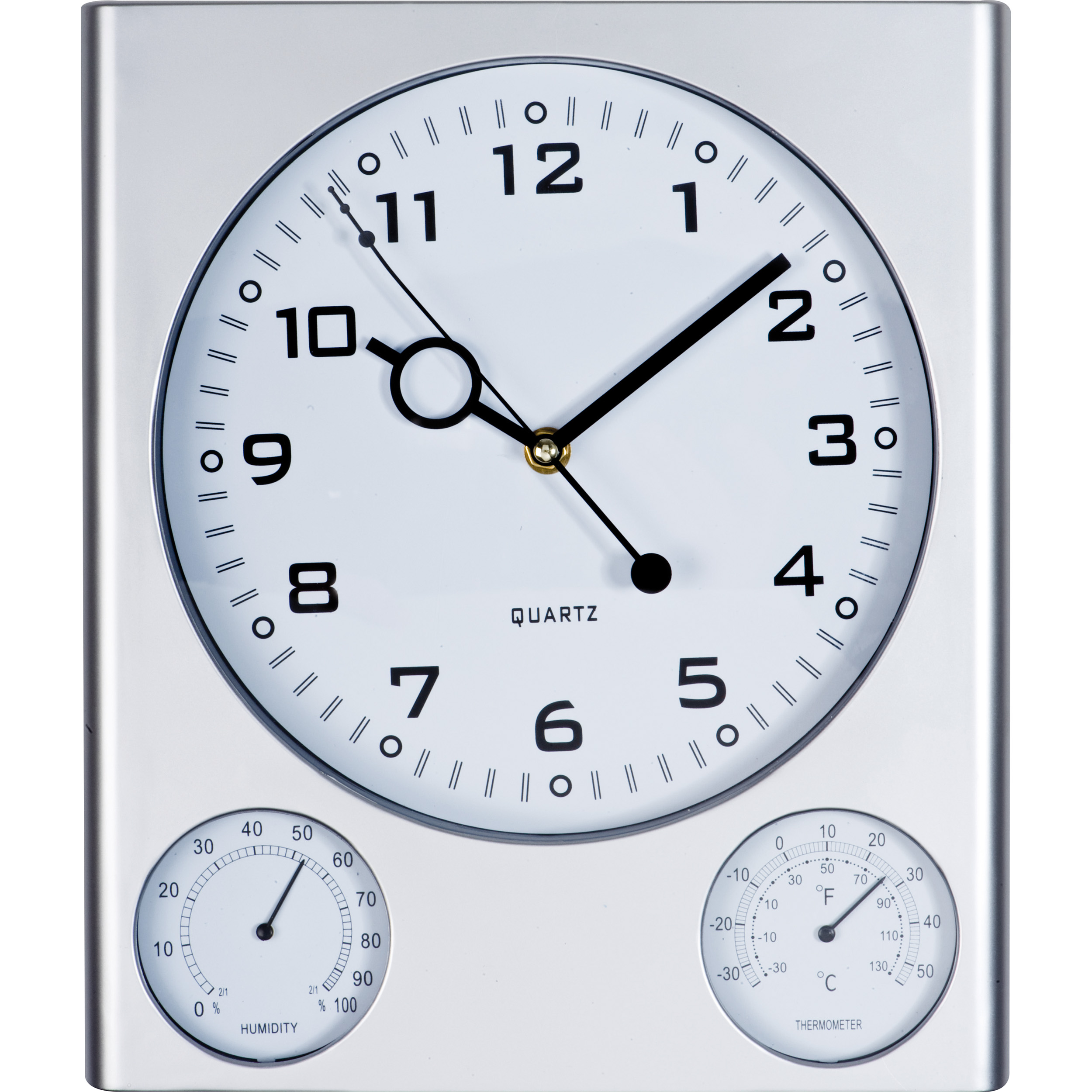 Muurklok met Hygrometer en Thermometer  (27,3 x 3,5 x 32 cm) - Merelbeke