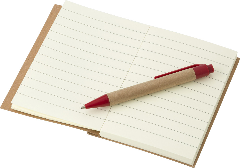 Kartonnen notitieboek met penhouder - Wervik