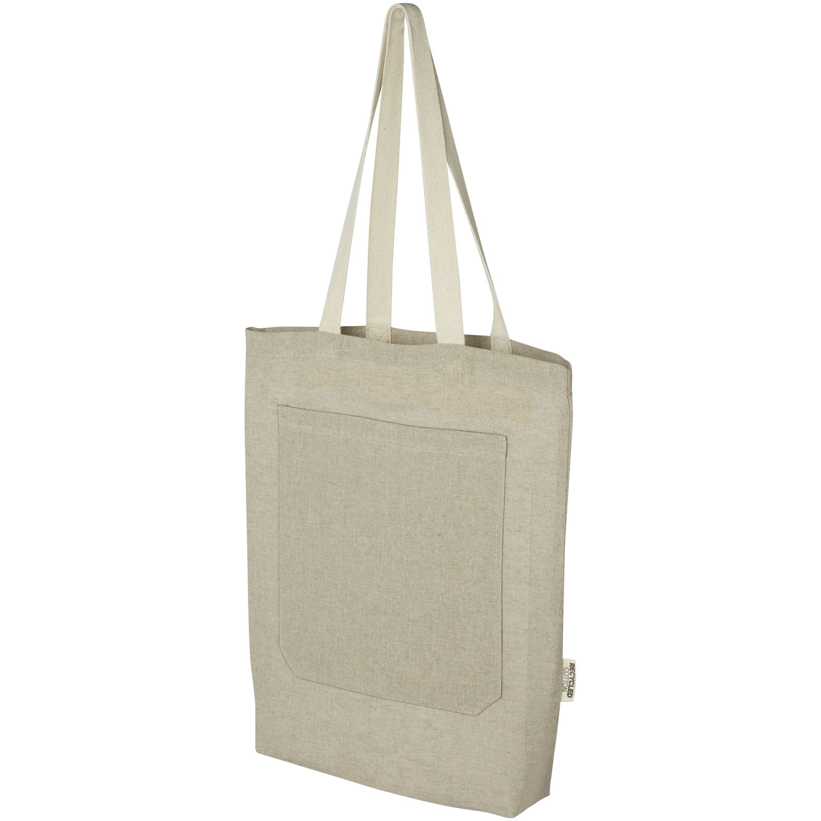 Sac shopping Pheebs en coton recyclé 150 g/m² de 9 l avec poche avant