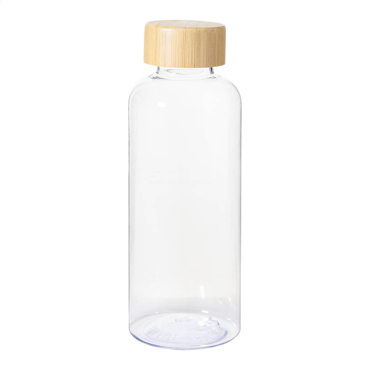 Famboo drinkfles van RPET met bamboe dop, 600 ml, met uw logo