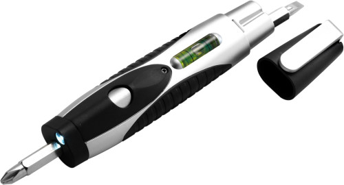 Compact Multitool met LED en Waterpas - Balen bedrukken met logo