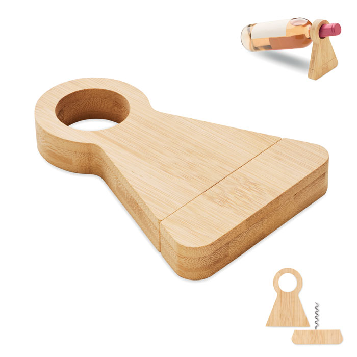 Bamboe flessenhouder & opener