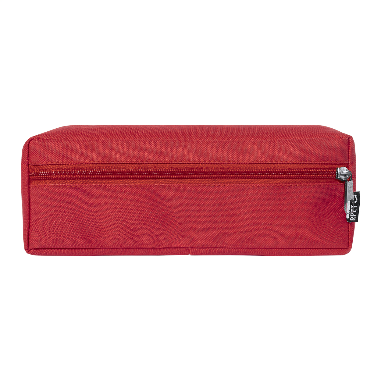 Mursten etui van 600D RPET polyester met rits, bedrukt met logo