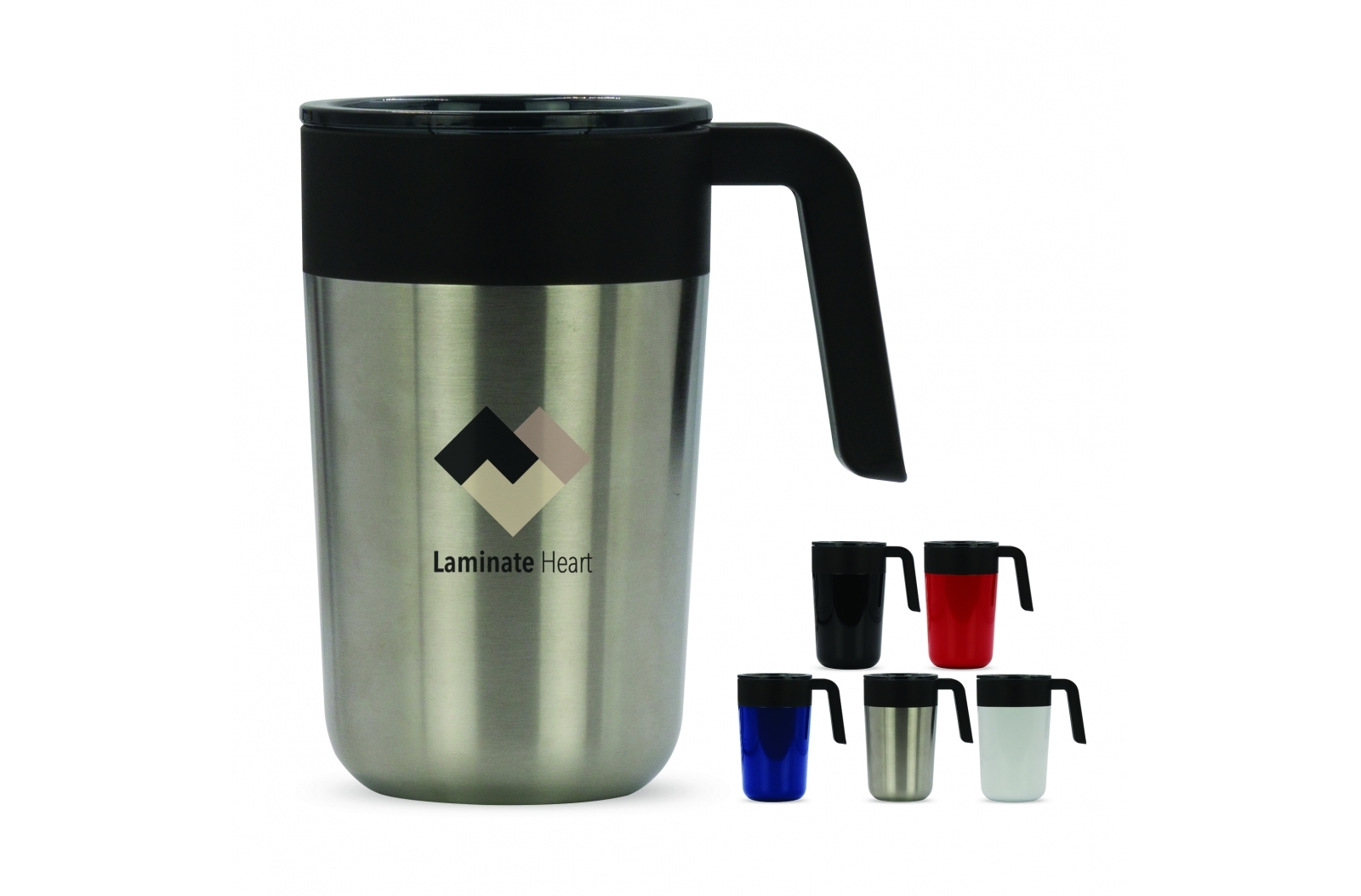 Dubbelwandige koffiemok met deksel 400ml - Westerlo