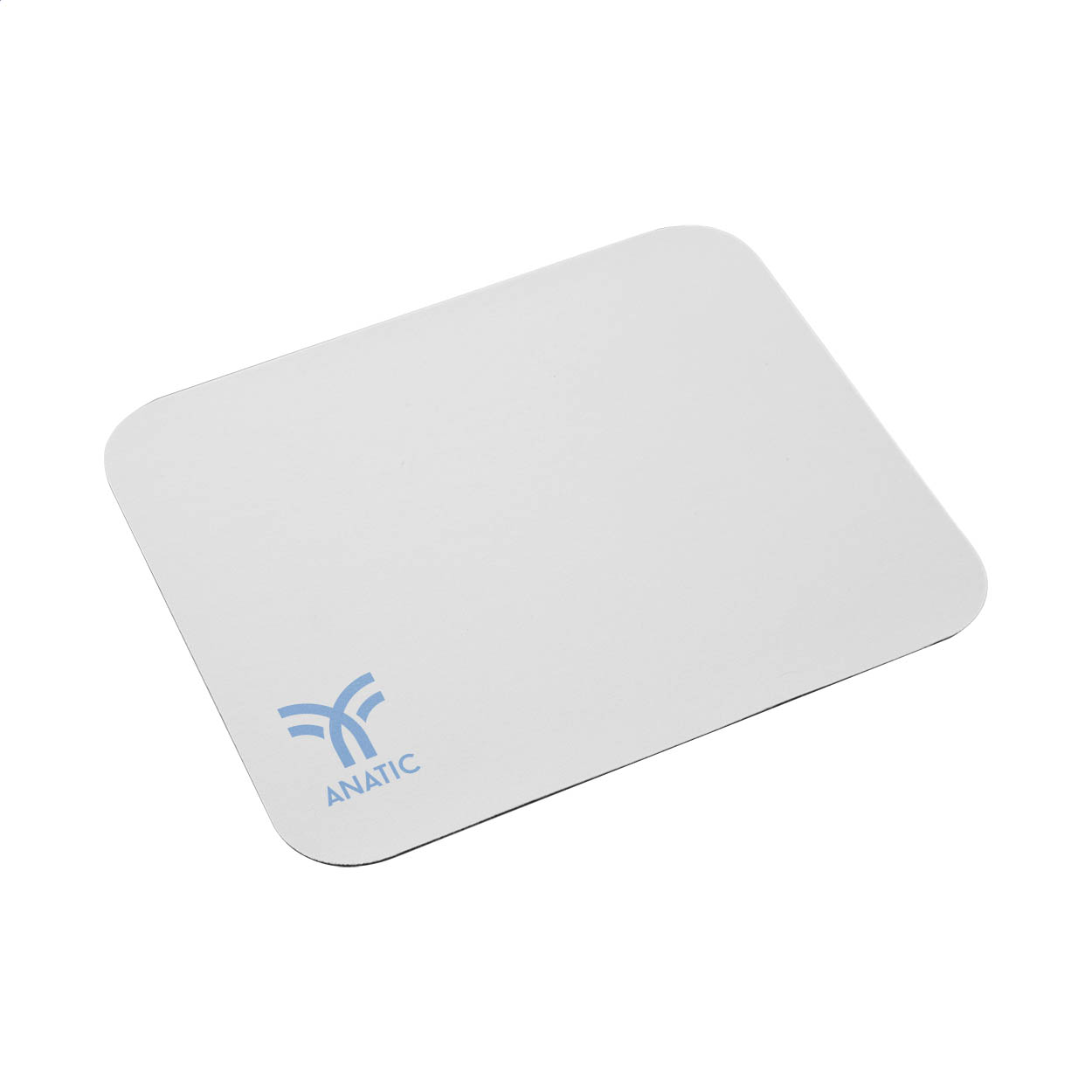 Pointer gekleurde polyester muismat met antislip onderkant en logo