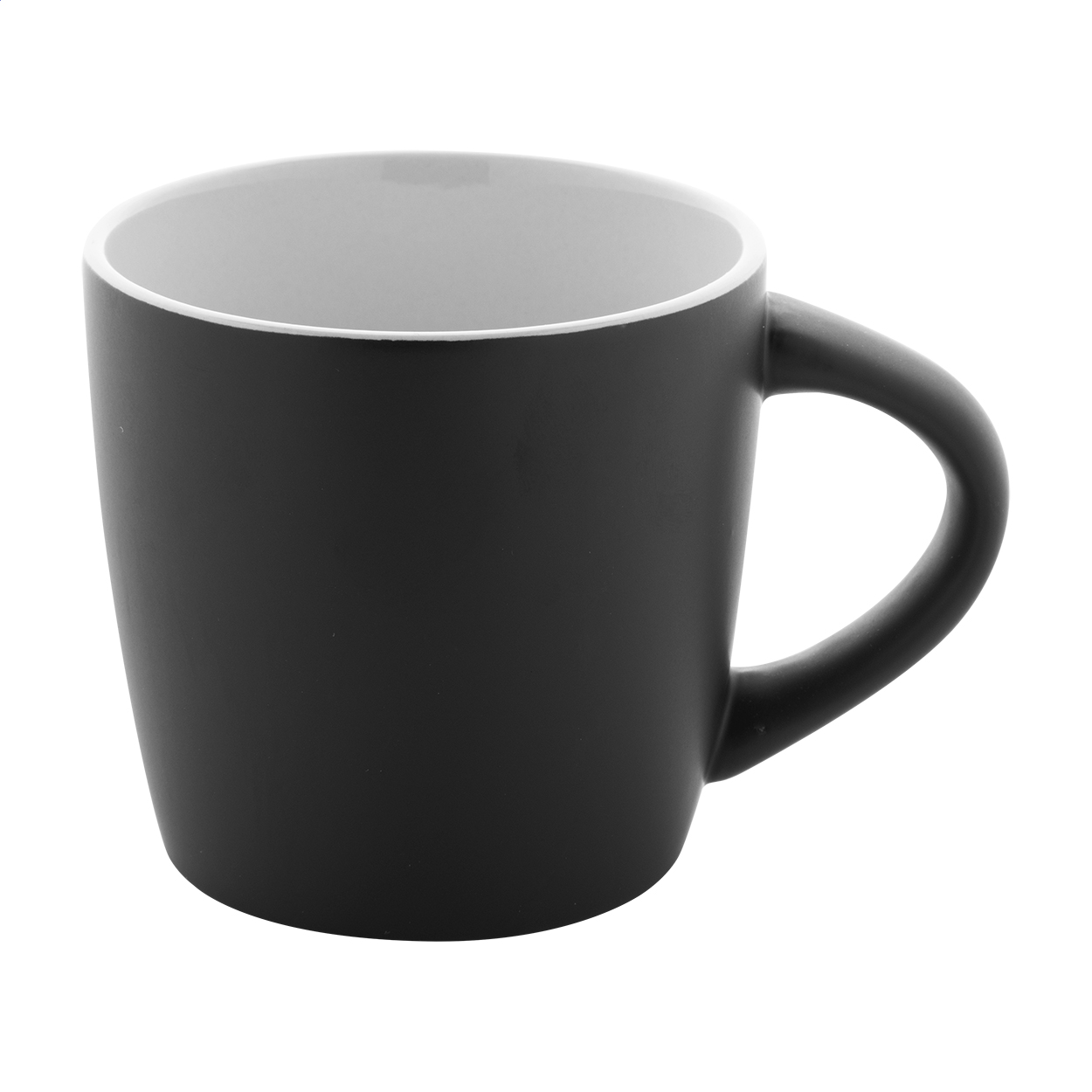 Matara Nera keramische mok mat zwart met gekleurde binnenkant, 300 ml, logo bedrukken met logo