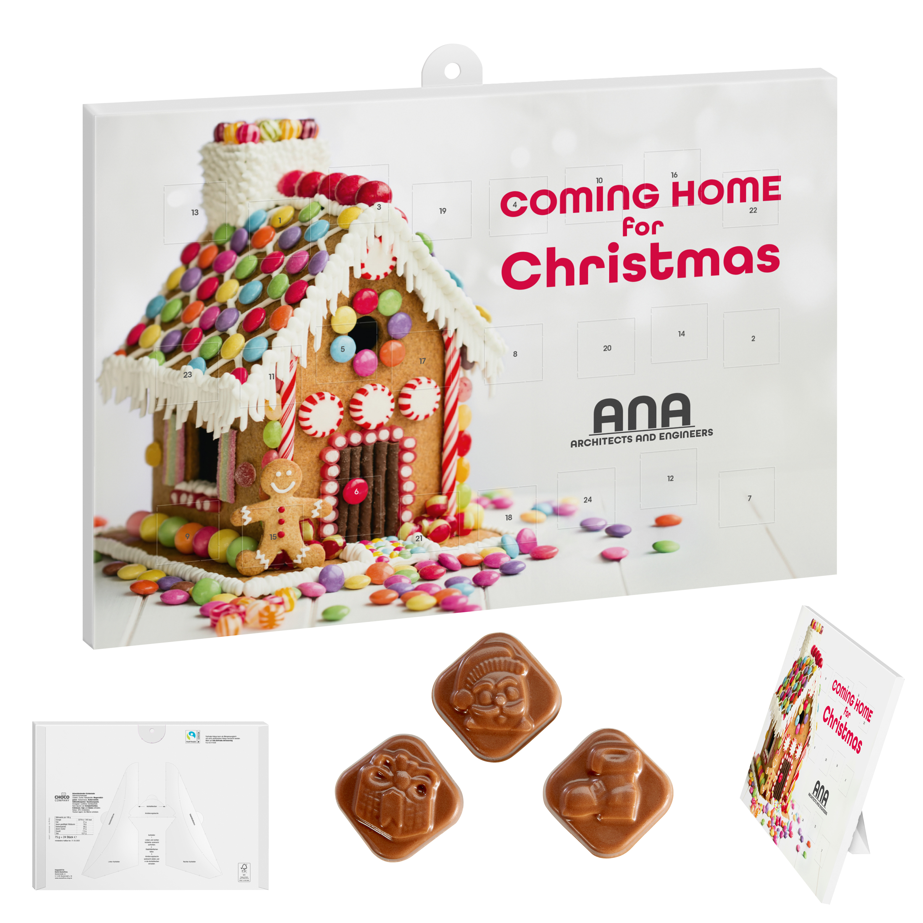 Klassieke Chocolade Adventskalender - Oosterzele bedrukken met logo
