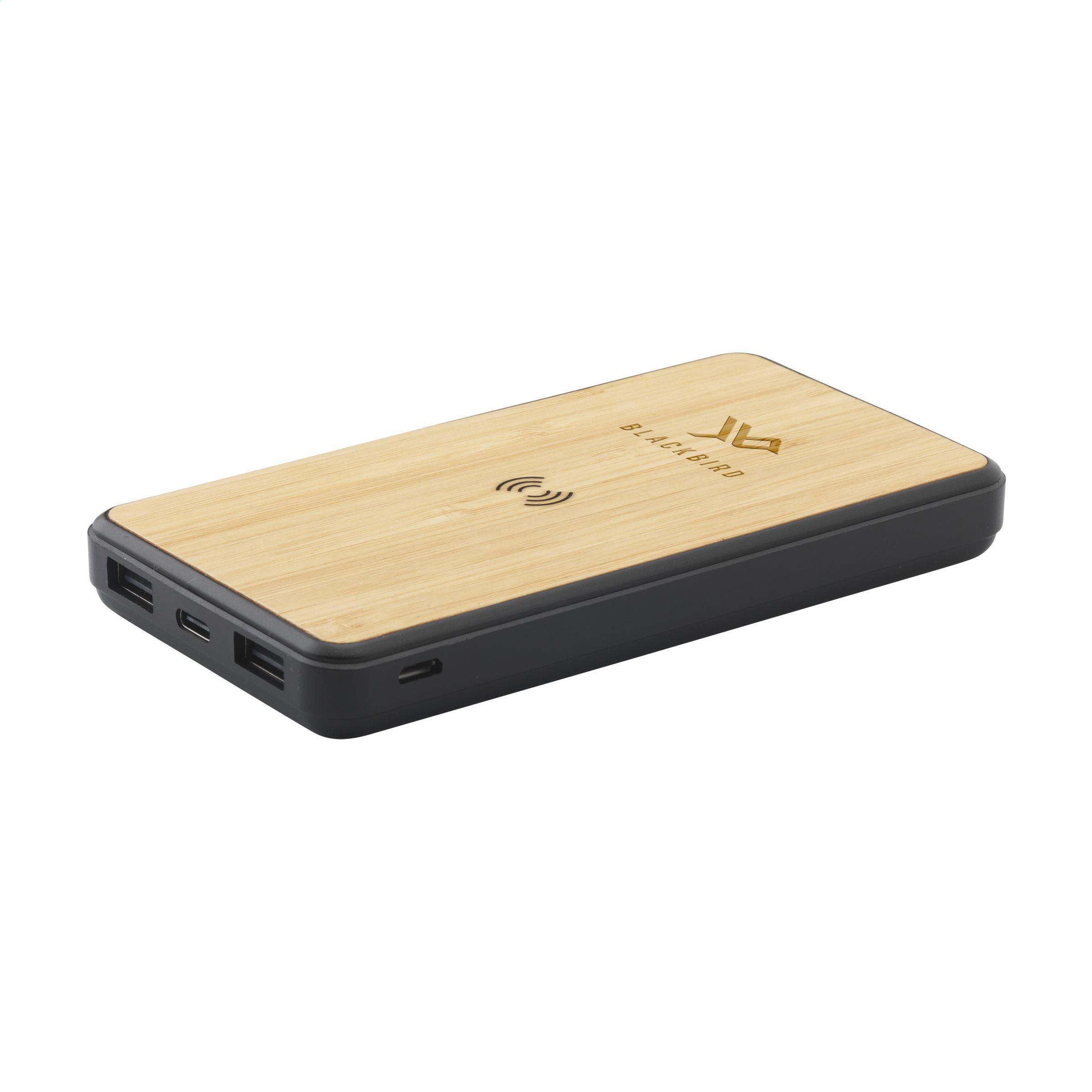 Boru Bamboo RCS Gerecycled ABS powerbank draadloze oplader bedrukken met logo