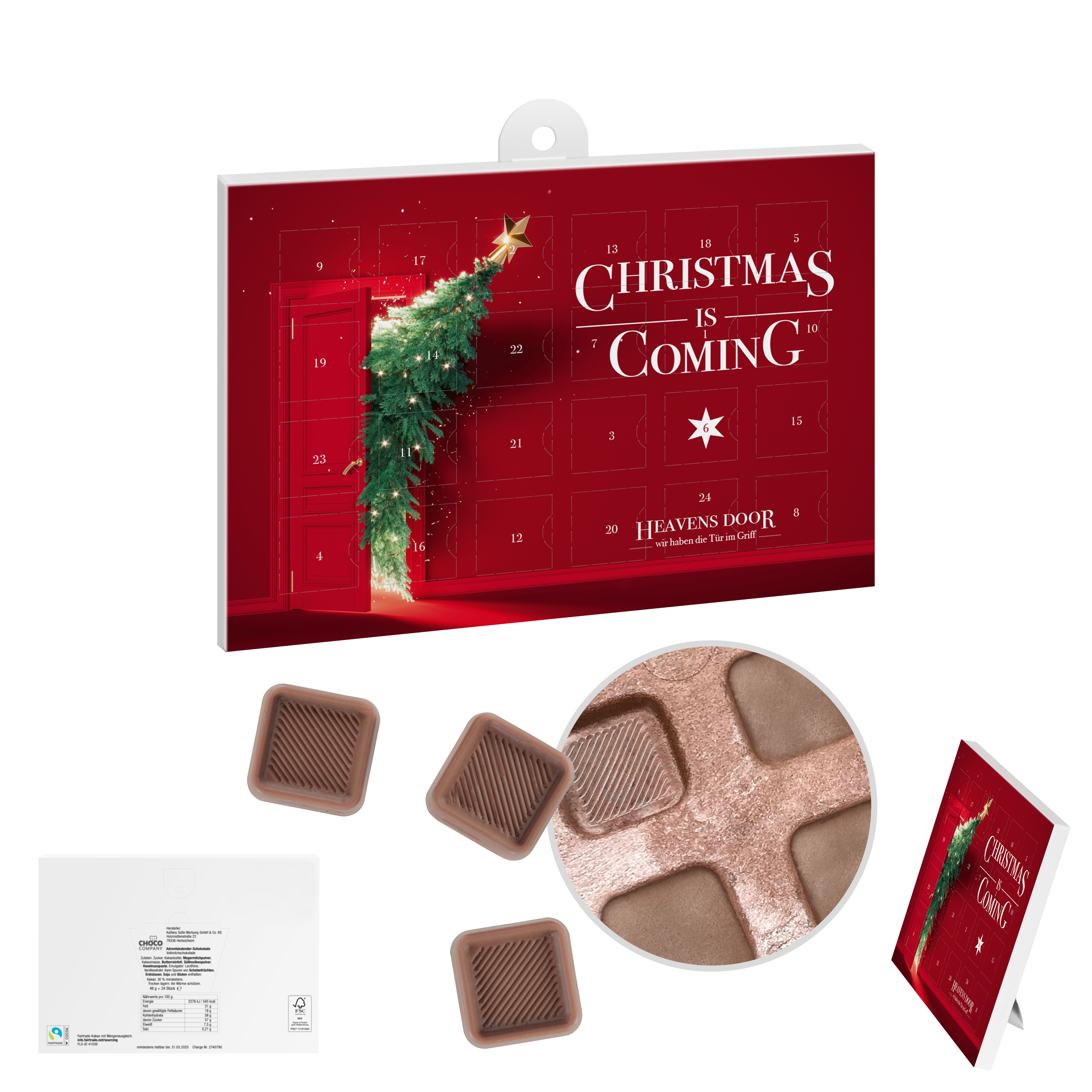 Chocolade A5 Adventskalender - Leopoldsburg bedrukken met logo