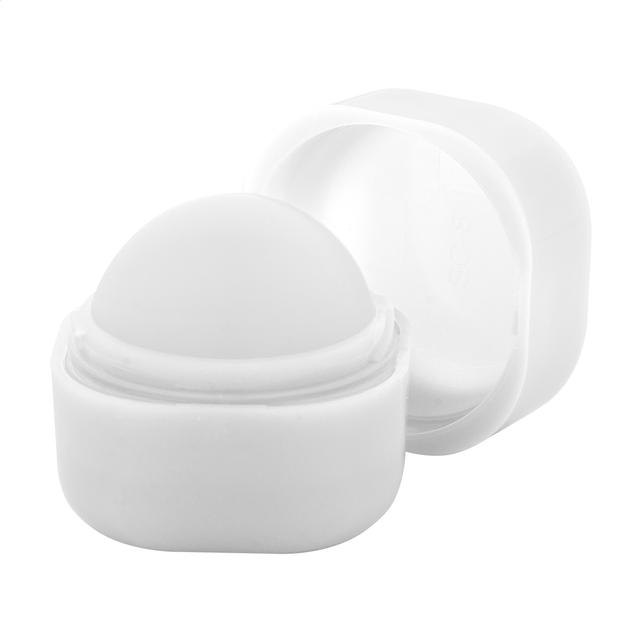 Cuboris lippenbalsem vanille SPF15 in kubus van gerecycled ABS, logo