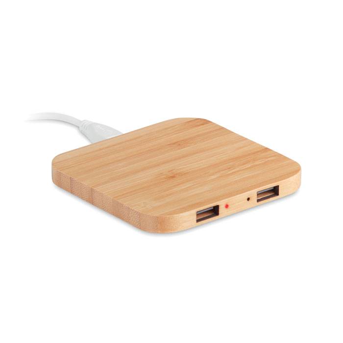 Bamboe draadloos oplaadstation 5W - Lint