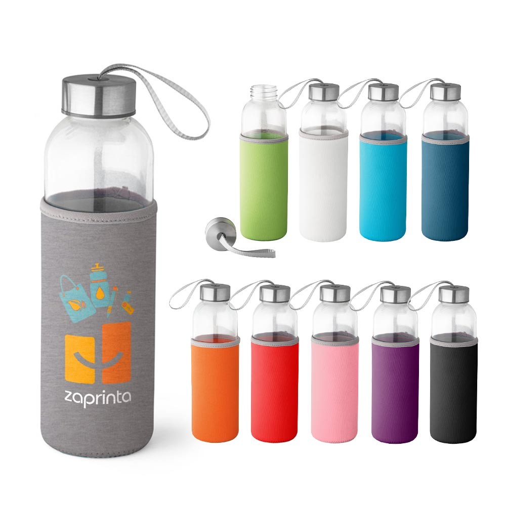 Glazen en roestvrijstalen sportfles 520 ml - Idegem