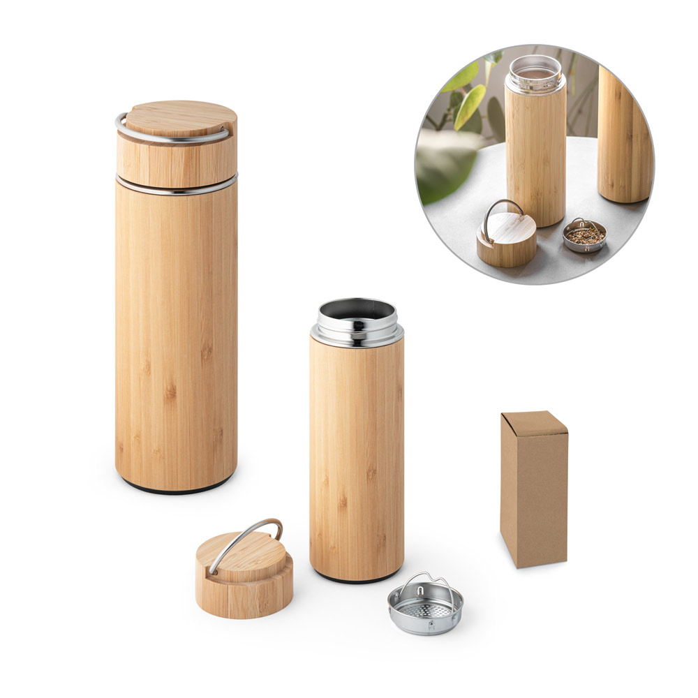Bamboe Thermosfles met Theezeef - Veurne