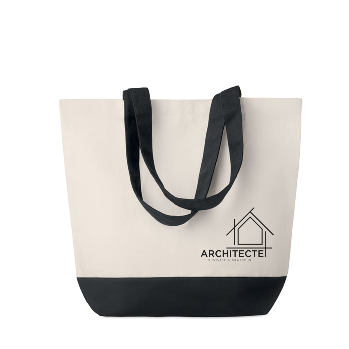 Canvas strandtas met gekleurd detail - Lommel