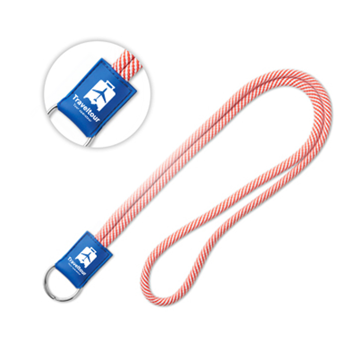 Twee-kleurige ronde lanyard met badge - Haaltert