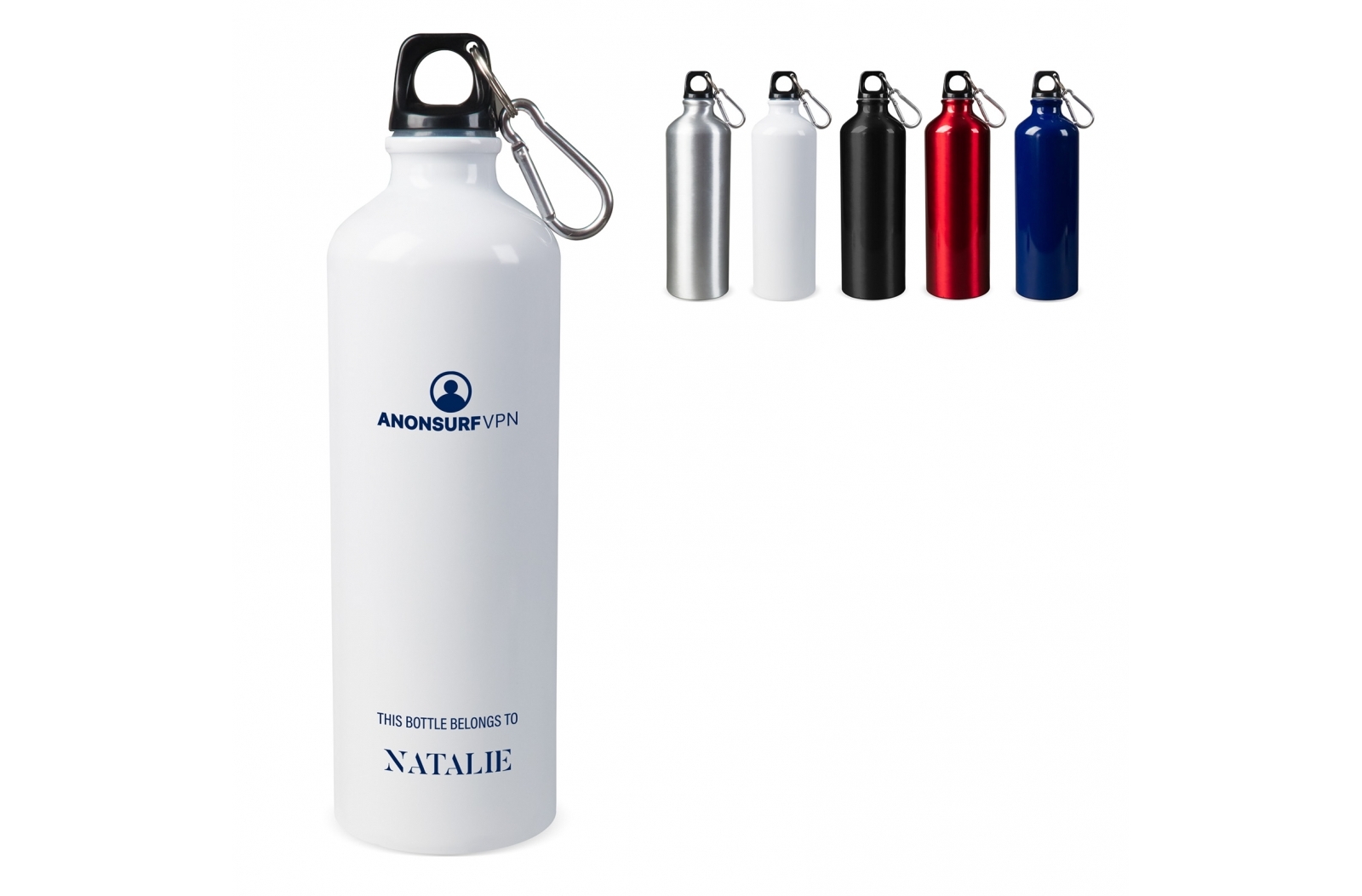 Aluminium Waterfles met Karabijnhaak 750ml - Edegem
